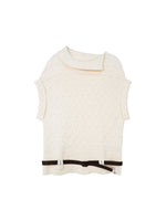 Belted Collared Wool Blend Vest