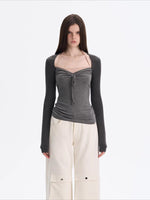 Layered Contrast Knit Top