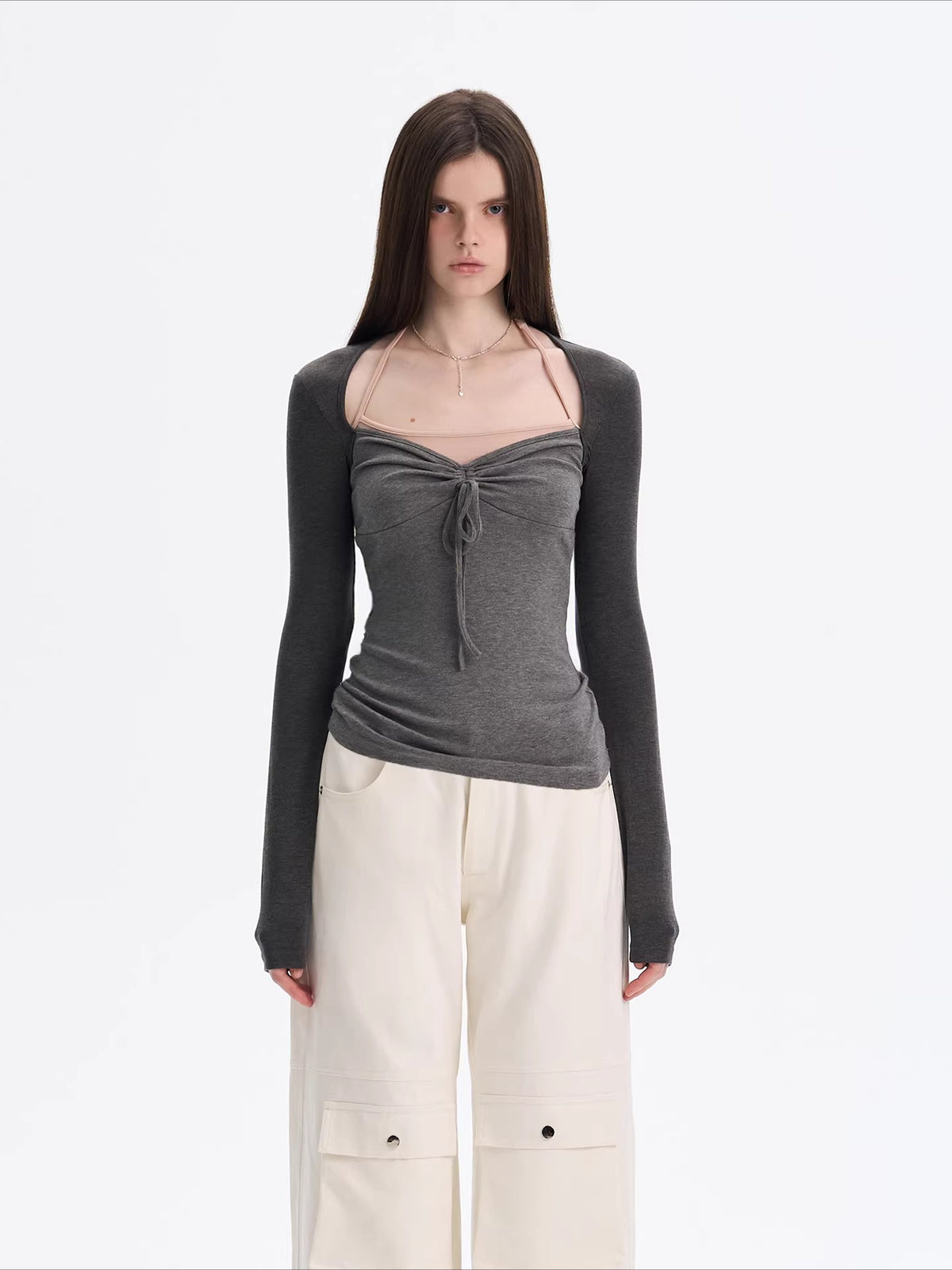 Layered Contrast Knit Top