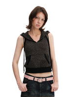 Leopard Sleeveless Hoodie