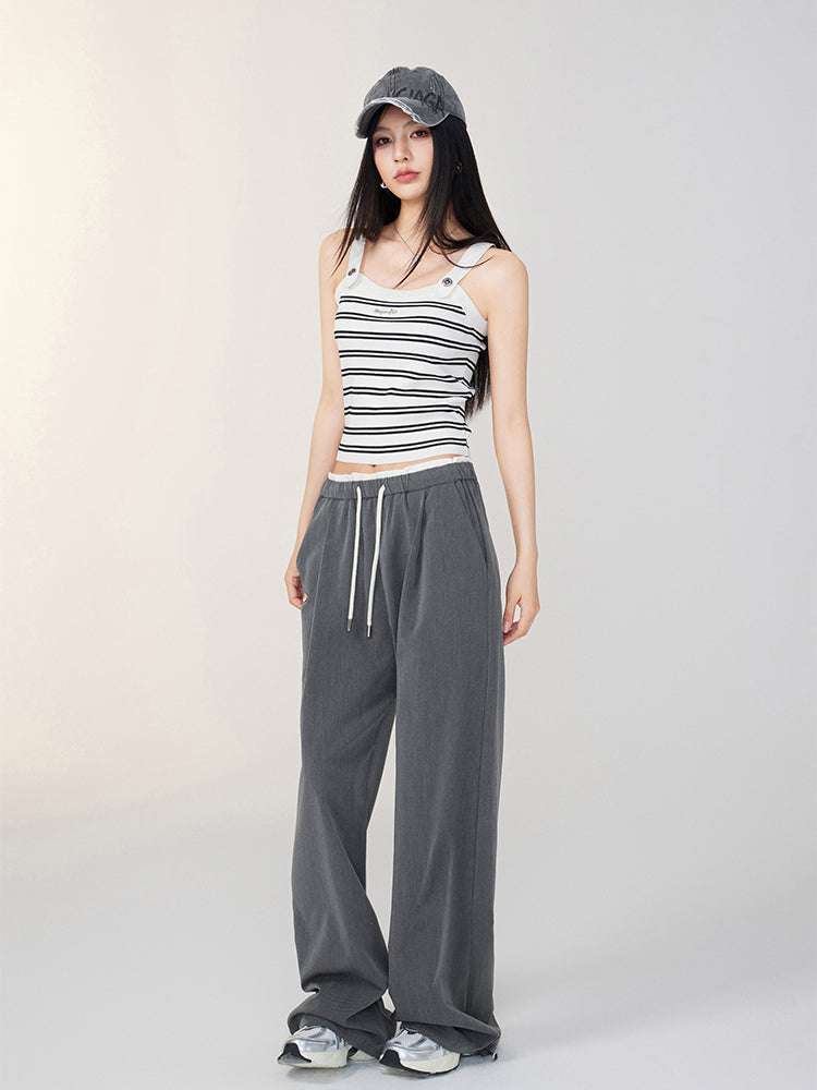 Color-Blocked Striped Knit Vest
