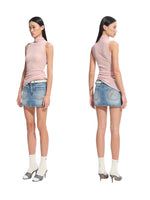 Wool Asymmetrical Turtleneck Blouse