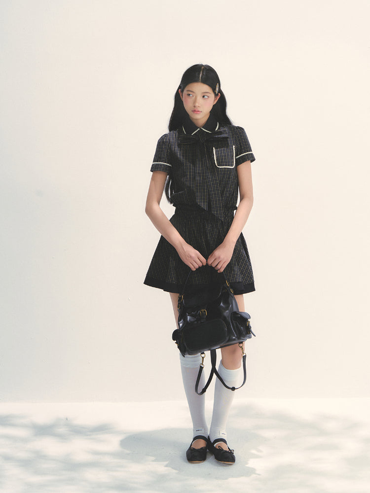 Bow Tie Plaid Dress