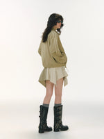 Ribbon Ruffle Drawstring Jacket