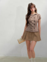 Plaid Shirt & Skirt Set