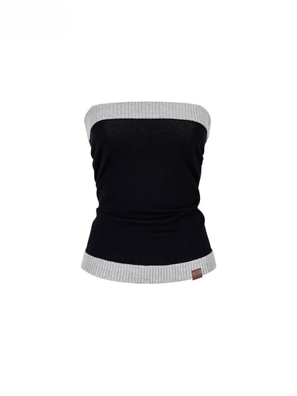 Colorblock Wool Bustier Set