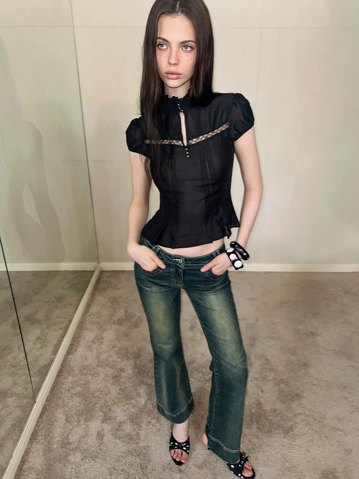 Mock Neck Skirt Set