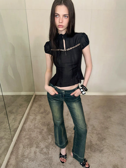 Mock Neck Skirt Set