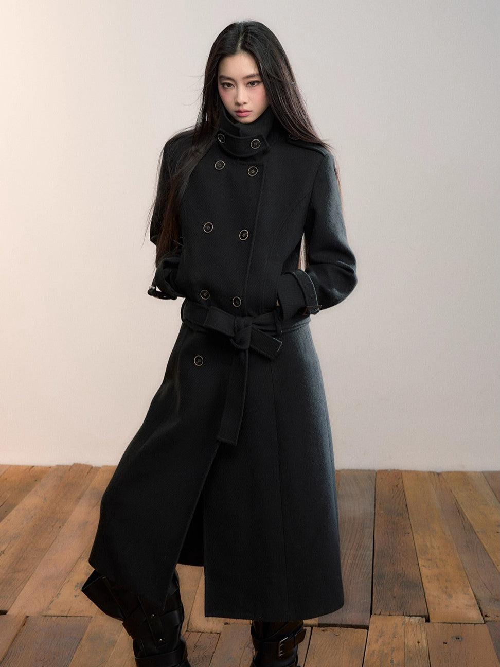 Detachable Long &amp; Short Length Thickened Wool Coat