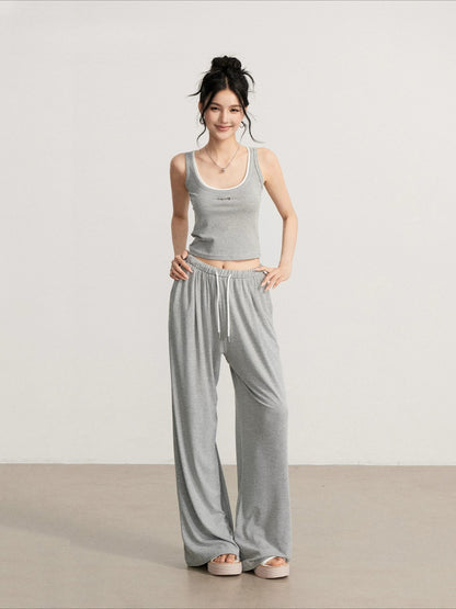 Navy &amp; Gray Striped Tank Pants Set