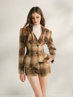 Vintage Shoulder-Pad Waist-Cinching Blazer & Shorts Set