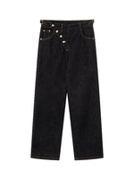 Asymmetrical Raw Denim Jeans