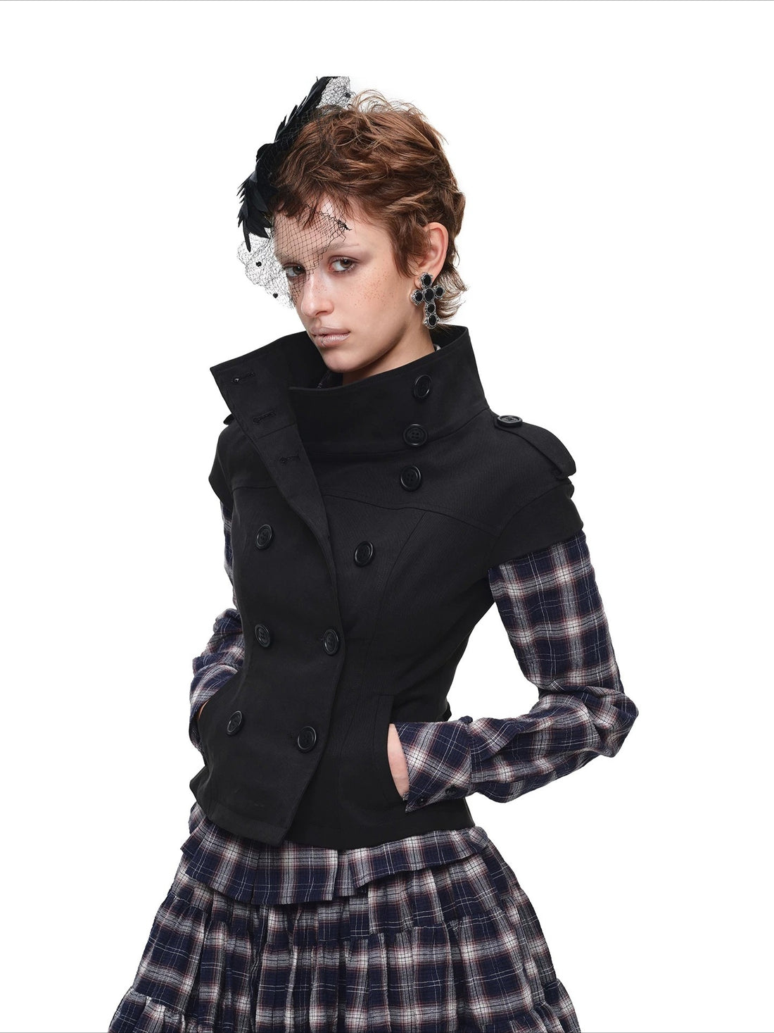 Double Breasted Cropped Jacket