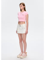 Rhinestone-like Slim Sweet-Spicy Cotton T-shirt