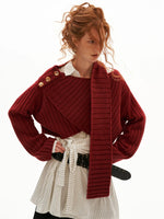 Cross Neck Recycled Knit Sweater