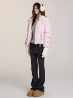 Winter Drawstring Fur Collar Down