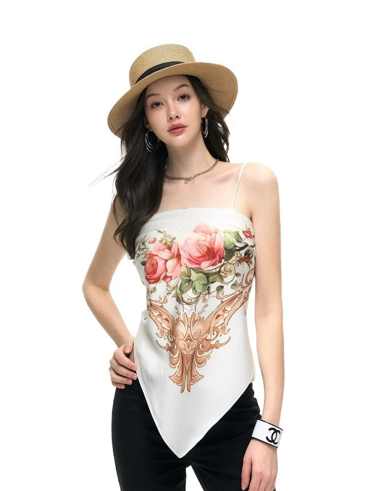 Air Garden Satin Scarf Top