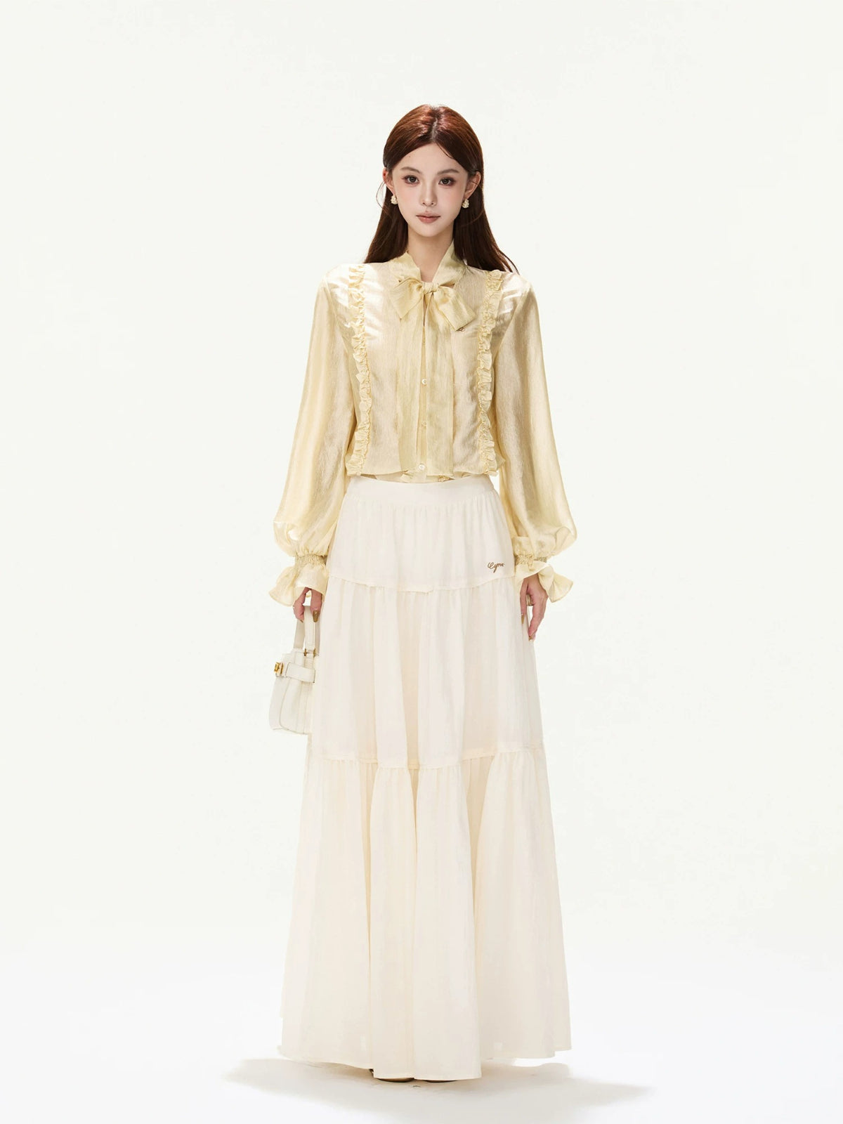 Layered Ruffle Maxi Skirt