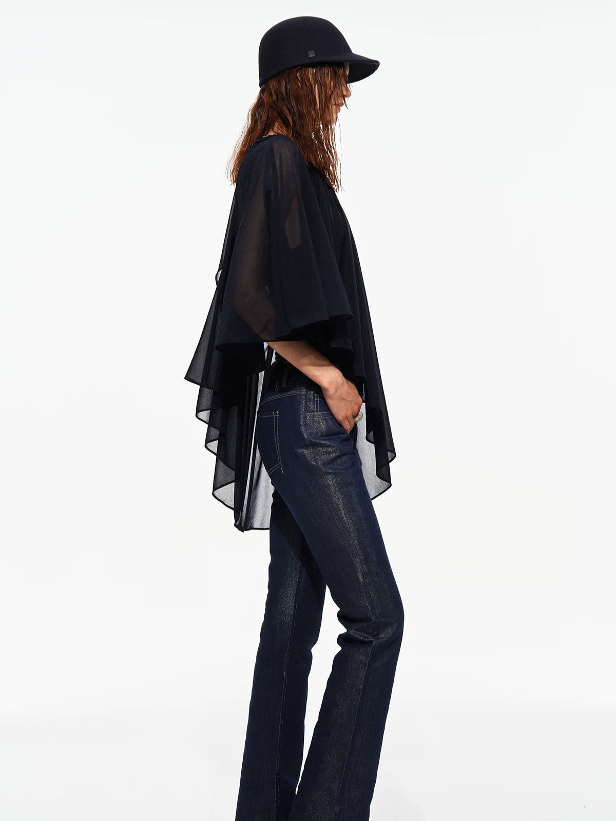Chain One-Shoulder Cape