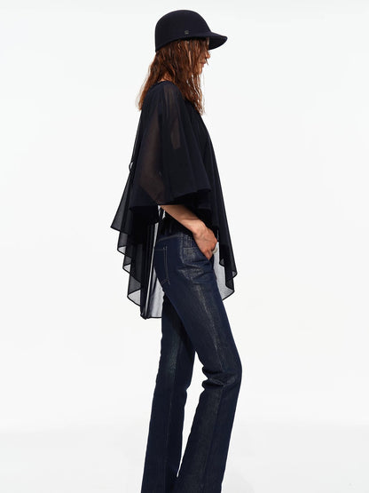 Chain One-Shoulder Cape