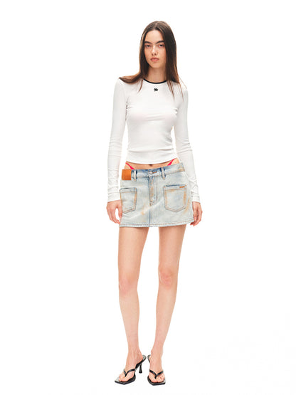 Fold-structured Low-waist Skirt