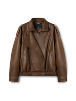"Rose Series" Oversized Collar Faux Leather Jacket