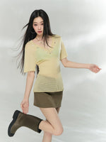 Cutout V-Neck Knit Top