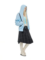 Hooded Mohair Blend Knit Cardigan
