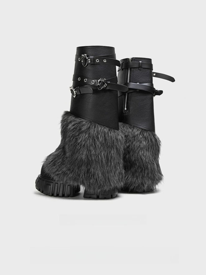 Black Platform Combat Boots