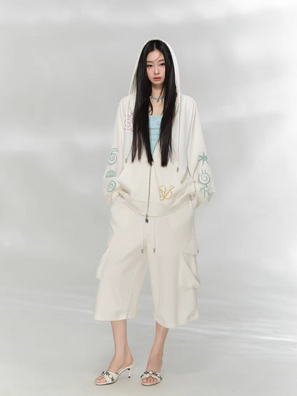 Waffle Cargo Cropped Pants