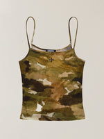 Vintage Chinese Ink Camouflage Sports Camisole