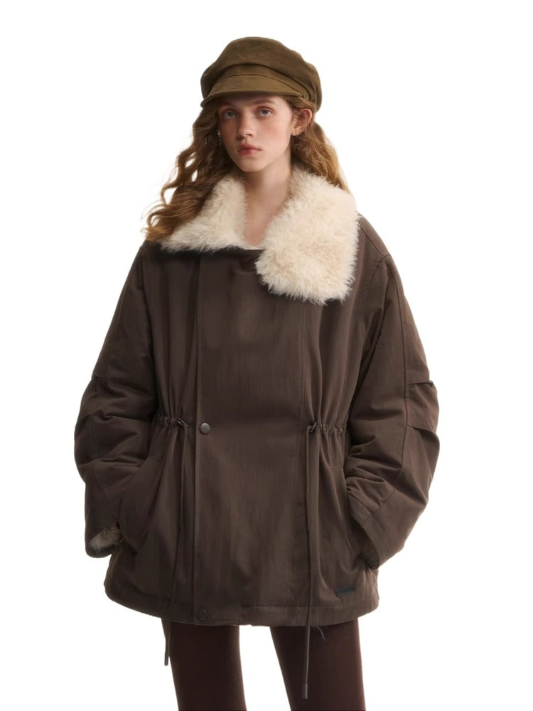 Fur Collar Drawstring Parka