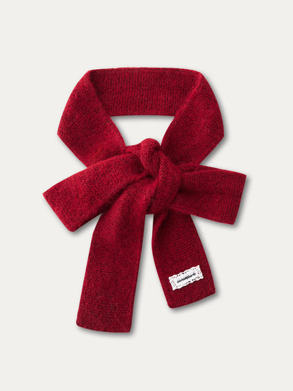 Retro Knit Ribbon Scarf