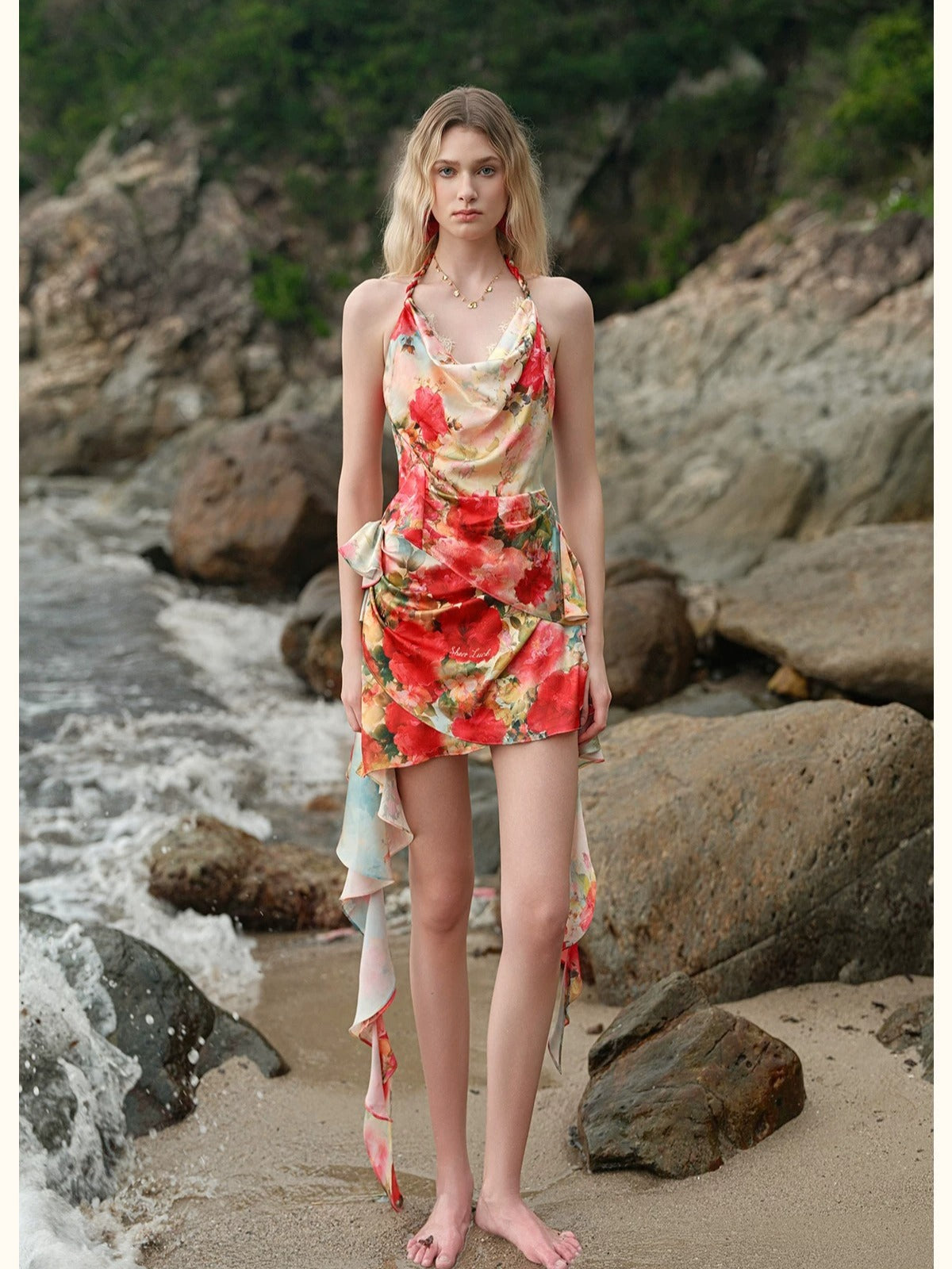 Floral Halter Lace Set