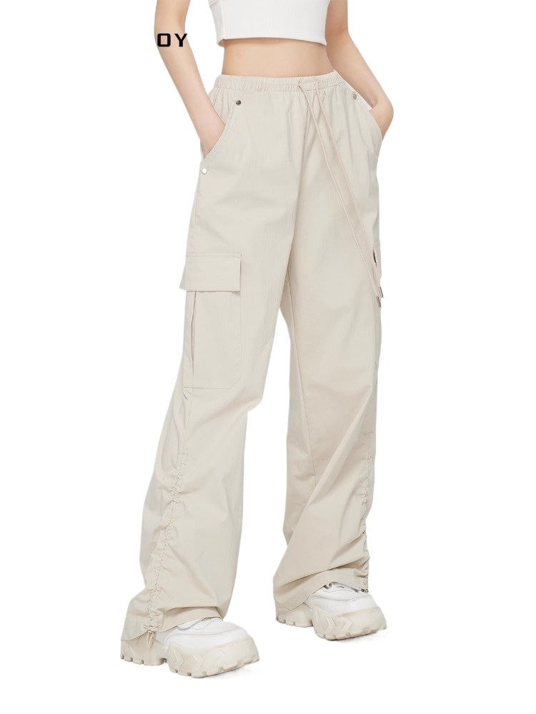 Ruched Sun Protection Utility Wide-Leg Pants