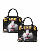 Classic Cat & Dog Boston Handbag