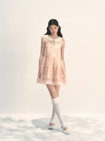 Pink Lace Baby Doll Dress