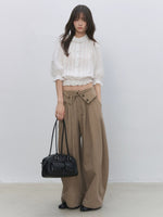 White Lace Ruffle Blouse