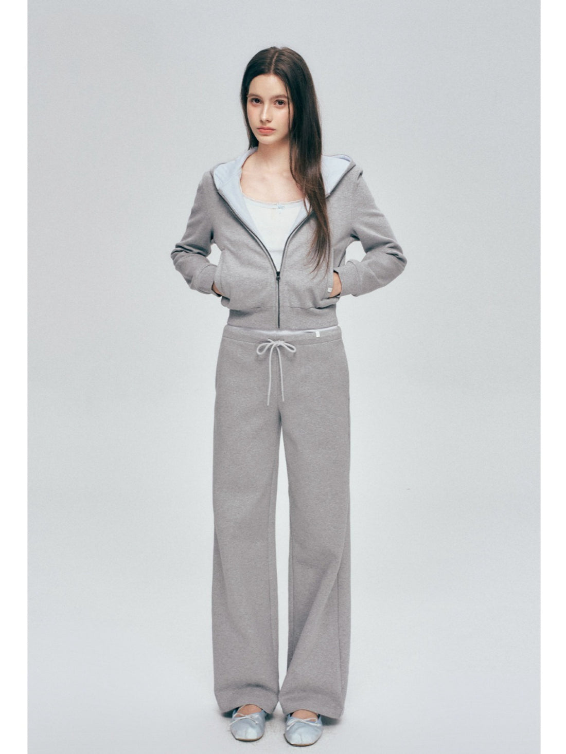 Contrast Hoodie Set