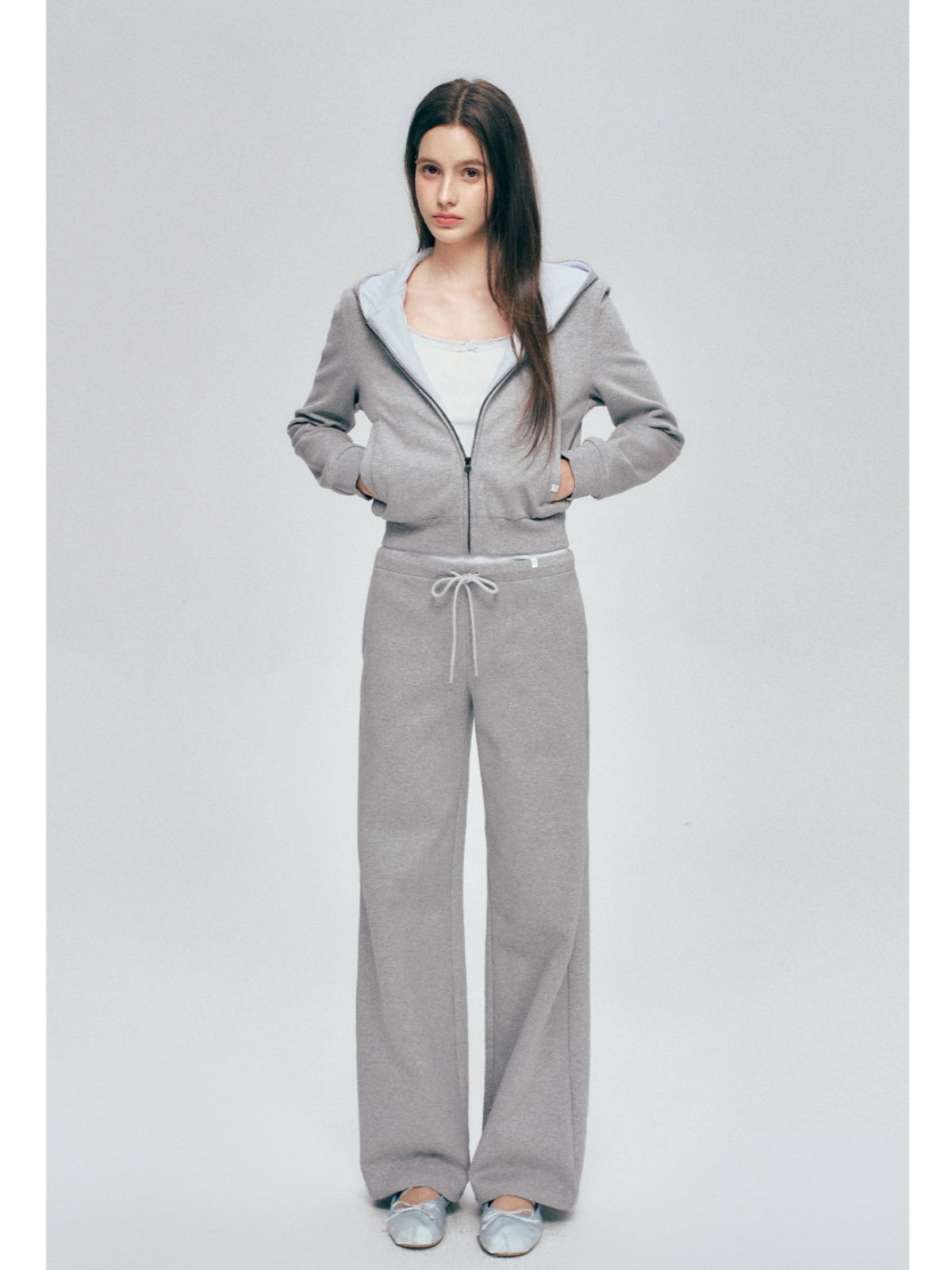 Contrast Hoodie Set
