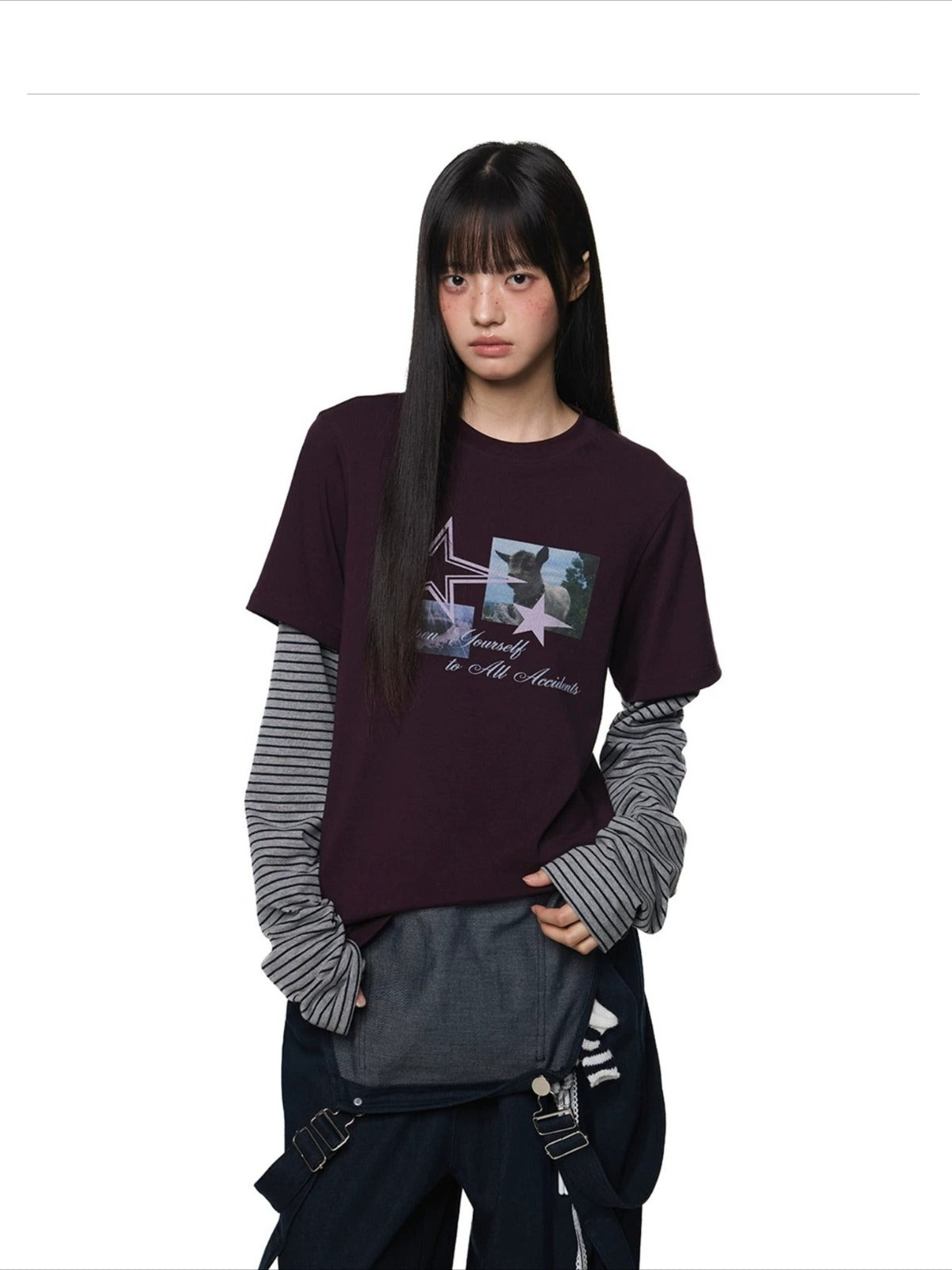 Layered Graphic Stripe Tee
