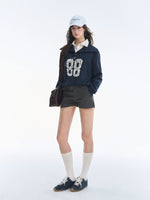 Vintage Lace Collar Embroidered Sweatshirt