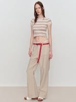 Flared Pants with Back Pocket Logo Embroidery