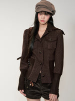Vintage Sailor Collar Woolen Jacket