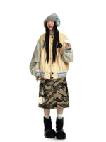 Contrast Wool Blend Baseball Jacket