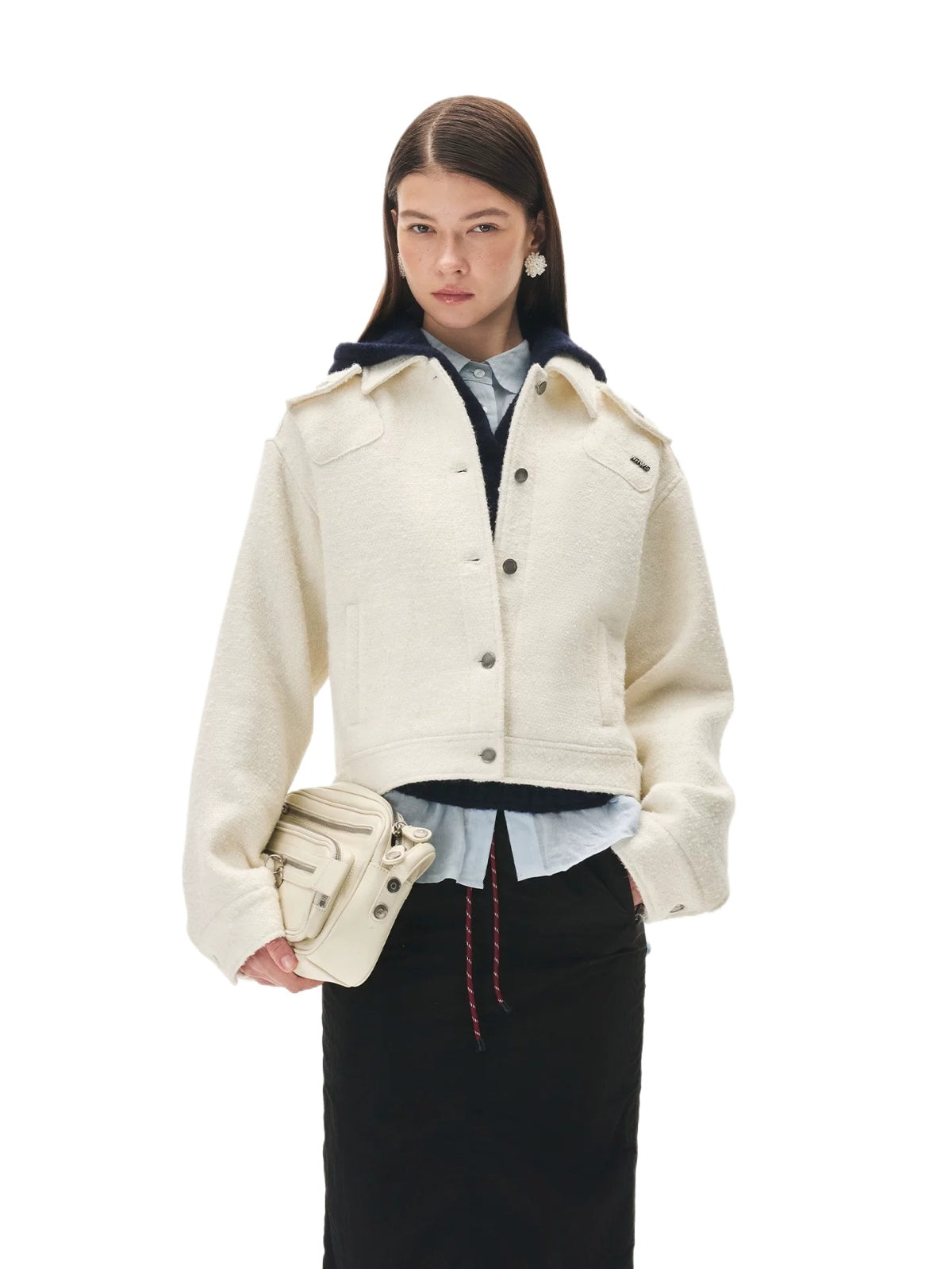 Barn Wool Loop Tweed Short Jacket