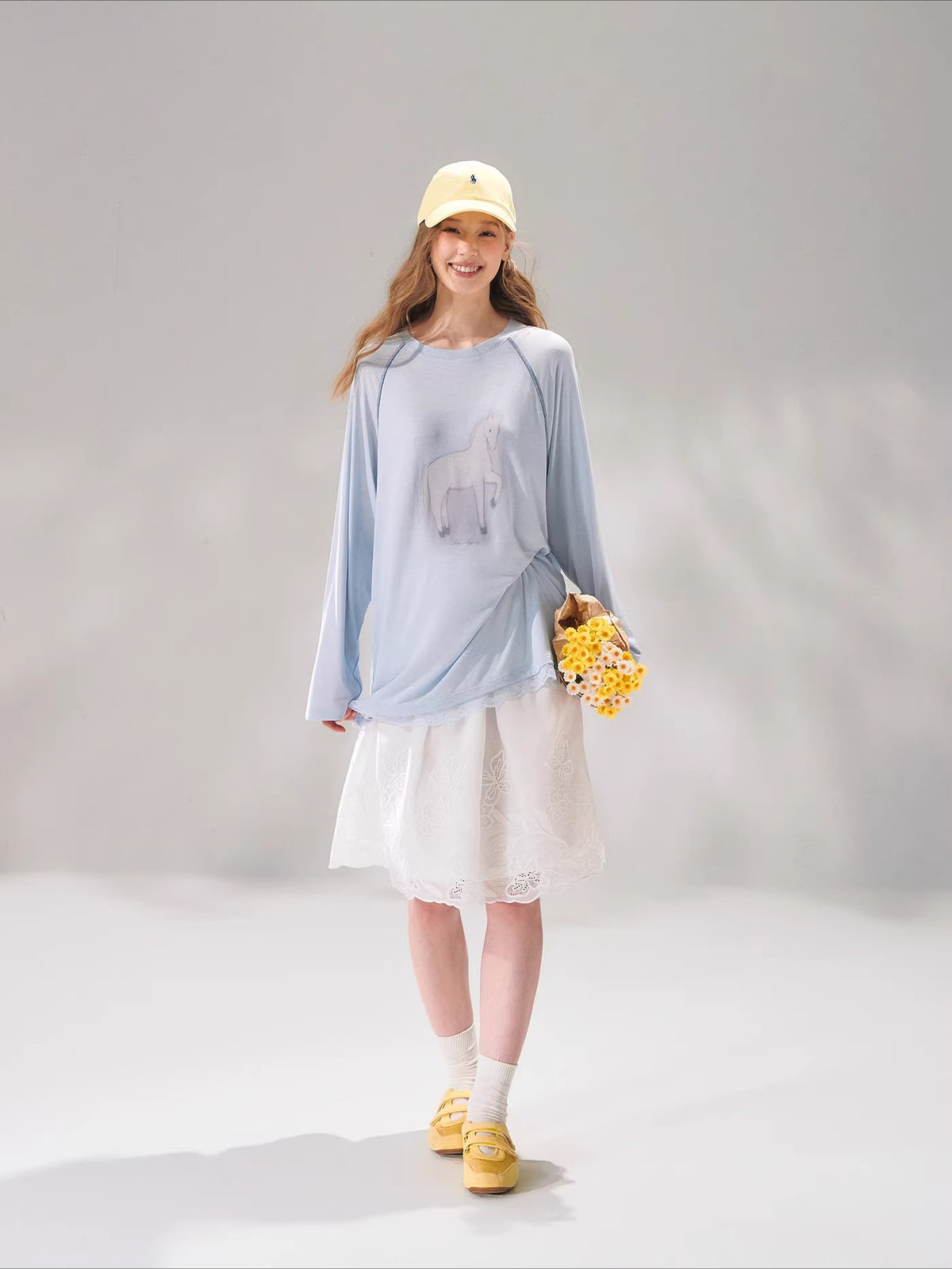 Horse Print Raglan Sleeve T-shirt