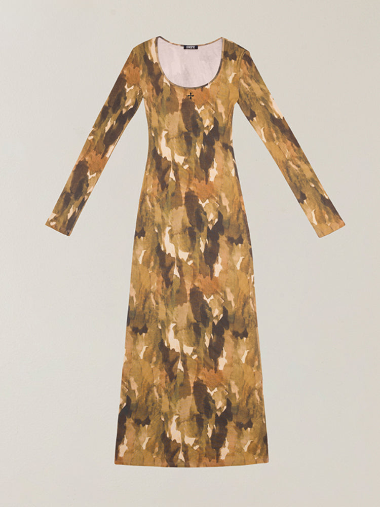 Vintage Hurricane Silk Fade Body Dress Hurricane Camouflage