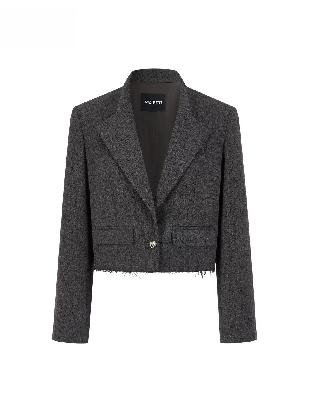 Gray Cropped Suit Set