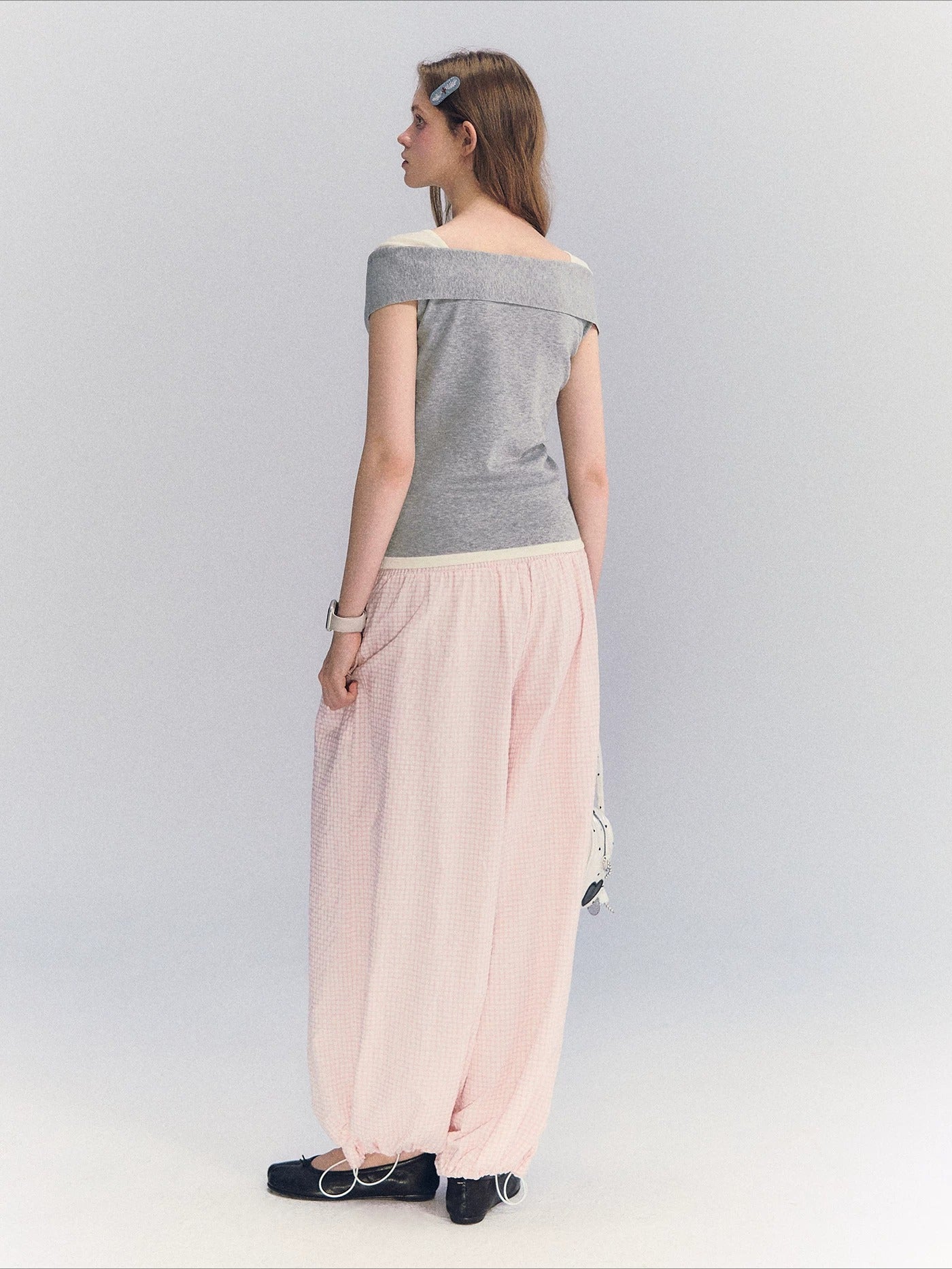 Contrast Off Shoulder Tee